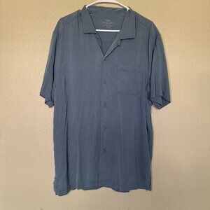 TRUE GRIT Silk Cotton Blend Button Down Shirt